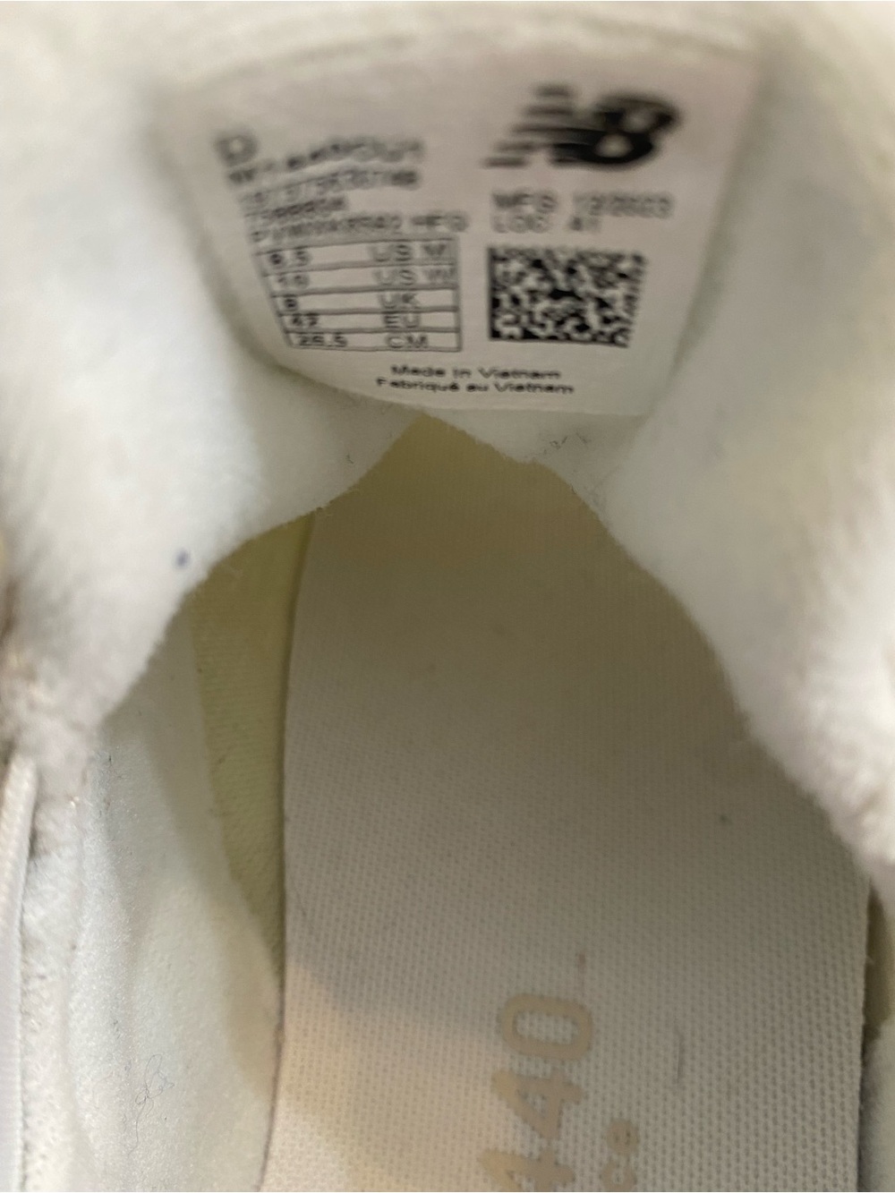 New Balance Women's Cream Knit Sneakers with Tan Accent - Picture 8 of 8